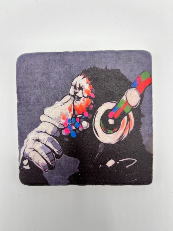 Banksy Tile 'DJ Monkey'