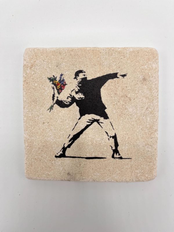 Banksy Tile 'Flowerthrower'