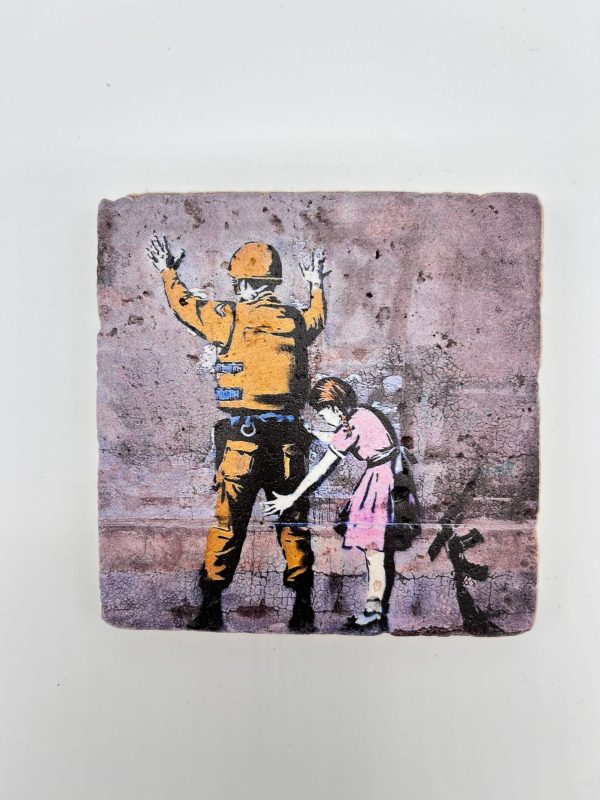 Banksy Tile 'Girl Frisking Soldier'