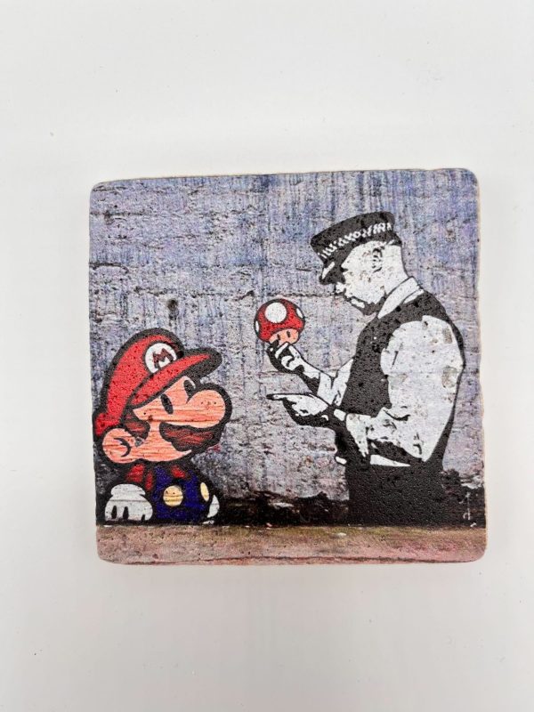 Banksy Tile 'Mario and Cop'