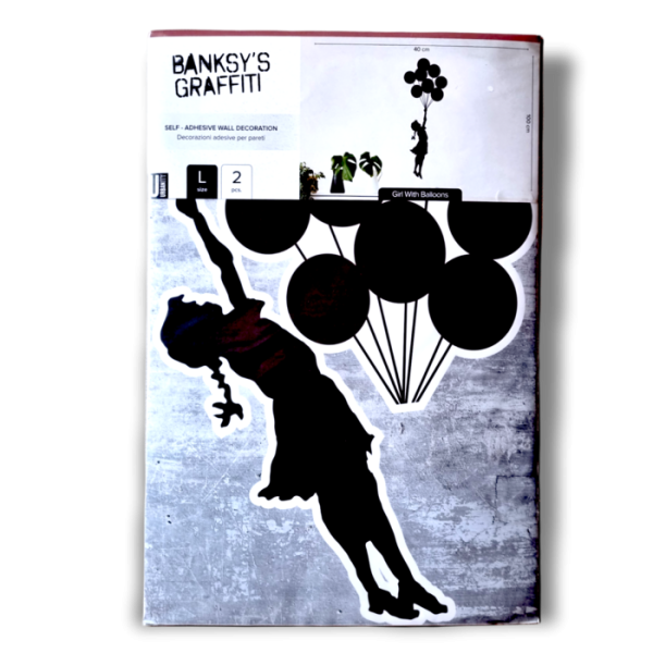 Large Banksy Wall Sticker (40x100cm) - Flying Balloons Girl - Image 2