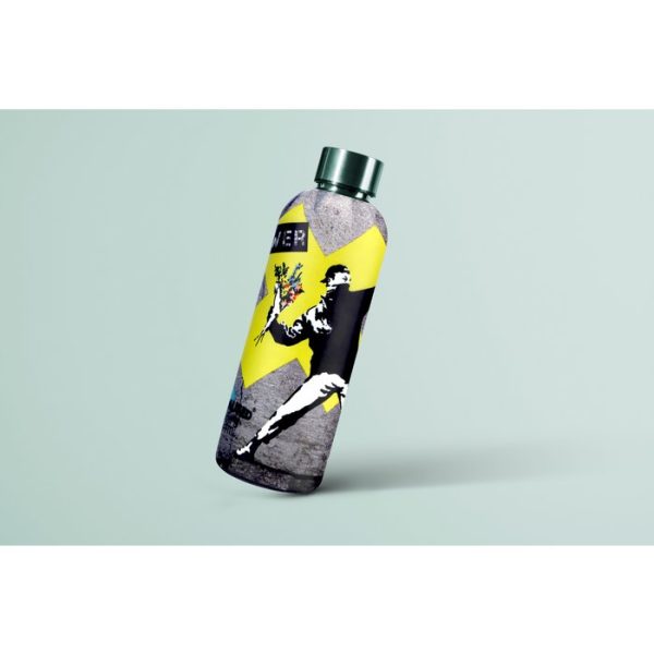 Banksy's Graffiti Dual Water Bottle 500ml - The Flowerthrower - Afbeelding 3