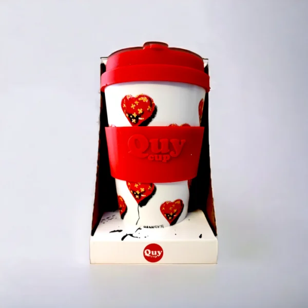 Banksy Reisbeker in RPET 400 ml - Bandaged Heart - Afbeelding 4