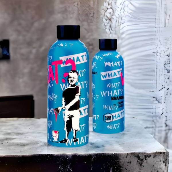 Banksy's Graffiti Dual Water Bottle 500ml - What? - Afbeelding 2