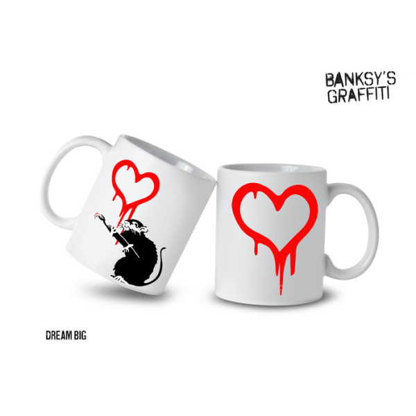 Banksy Keramische Mok 325ml - Love rat